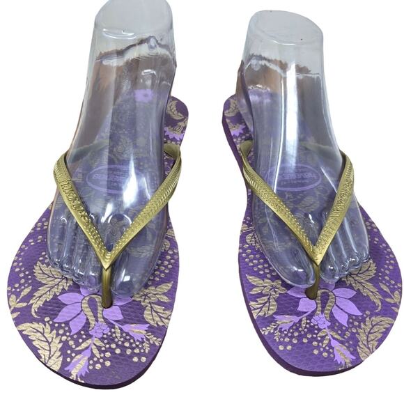 Havaianas Purple Gray Women's Flip Flops US 9 - Picture 2 of 7